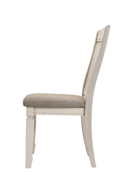 Fedele - Side Chair (Set of 2) - Tan Fabric & Cream Finish