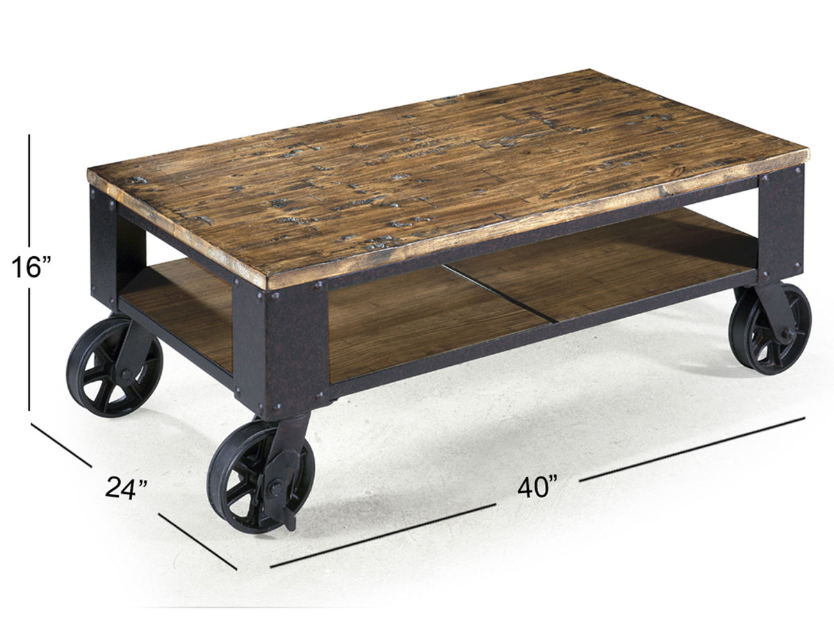 Pinebrook - Rectangular Starter Cocktail Table - Distressed Natural Pine