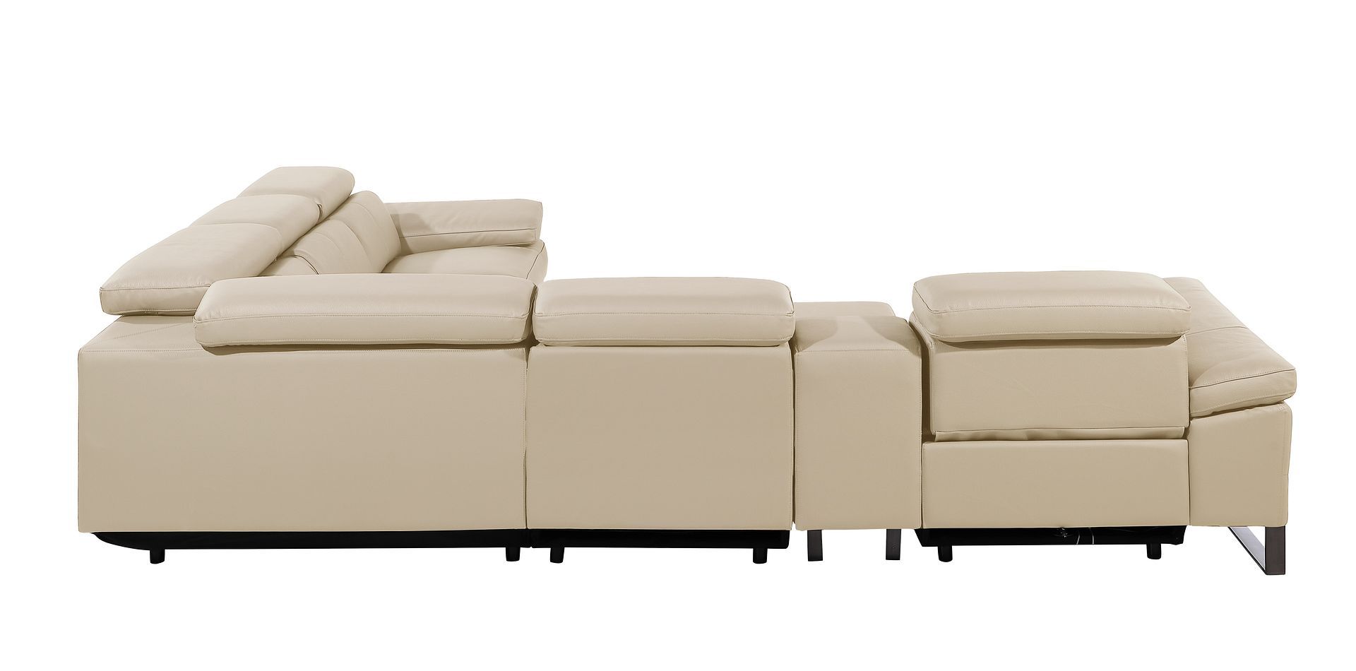 1246 - 6-Piece L-Shaped Modular Power Reclining Sectional With 3 Power Recliners And Power Headrests