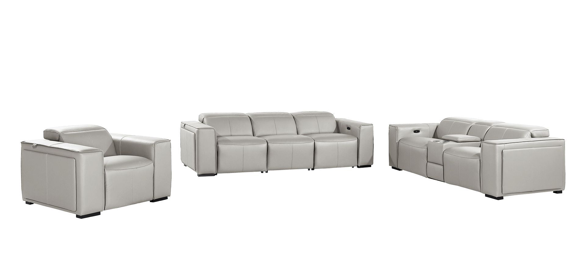 1224 - 7-Piece Modular Power Reclining Sofa, Loveseat & Chair Set In With 6 Power Recliners & Power Headrests