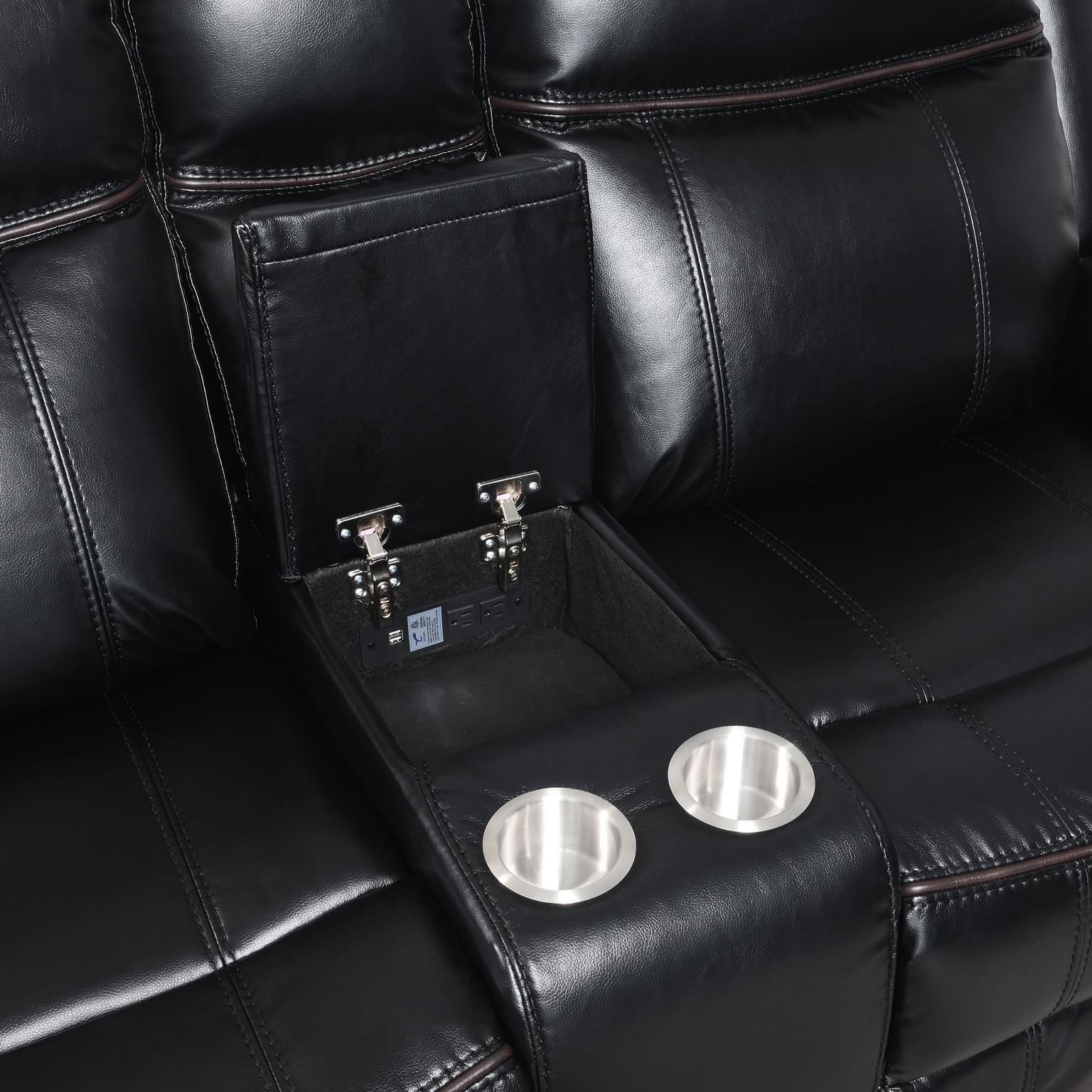 U105 - Motion Loveseat - Black