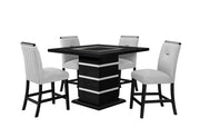 Monaco - 5 Piece Dining Room Set (Rectangular Bar Table, 4 Bar Stools) - Black