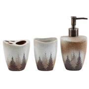 Clearwater Pines - Countertop Bathroom Set (Set of 3) - Brown / White