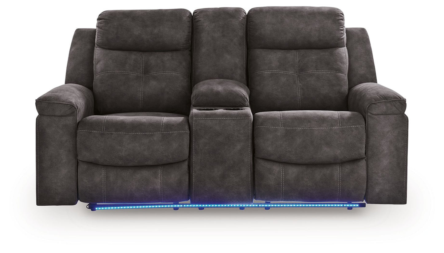 Brysonview - Double Reclining Loveseat With Console - Charcoal