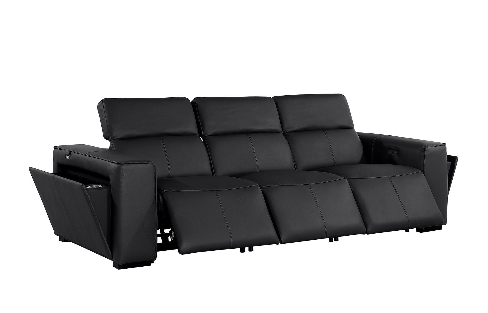 1224 - 6-Piece Modular Power Reclining Sofa And Console Loveseat Set In With 5 Power Recliners & Power Headrests