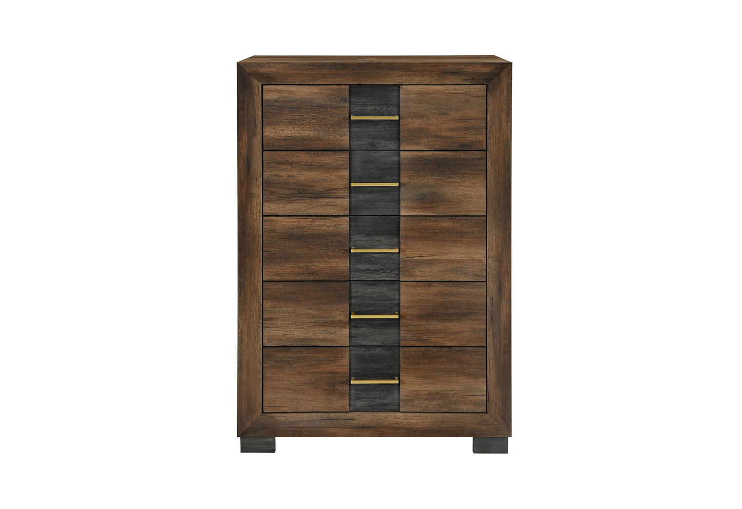 Optimus - 5 Piece King Bedroom Set - Black / Brown