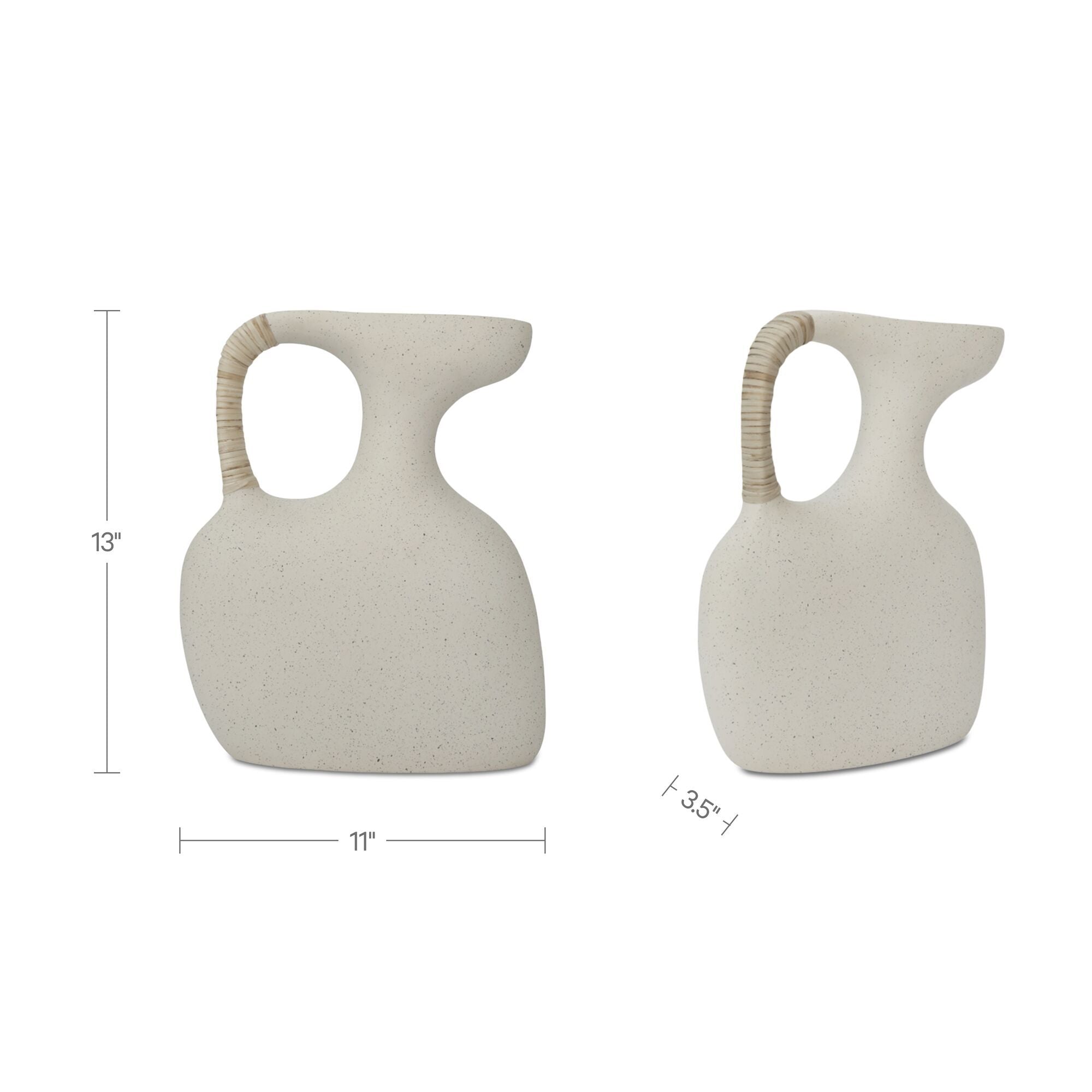 Vila - 13" Sculptural Vessel - Cream White