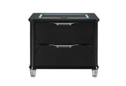 Lando - Nightstand With Speaker And Wireless Charging Platform - Black