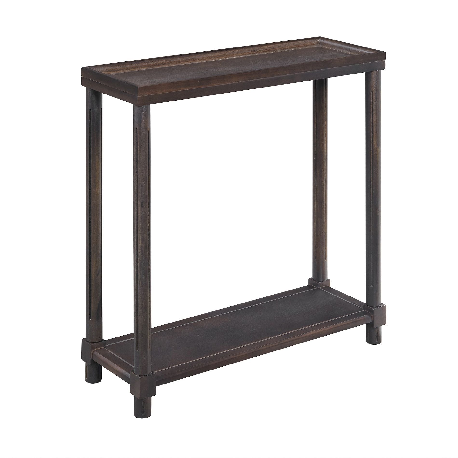 Narrow Side End Tables With Shelf (Set of 2)
