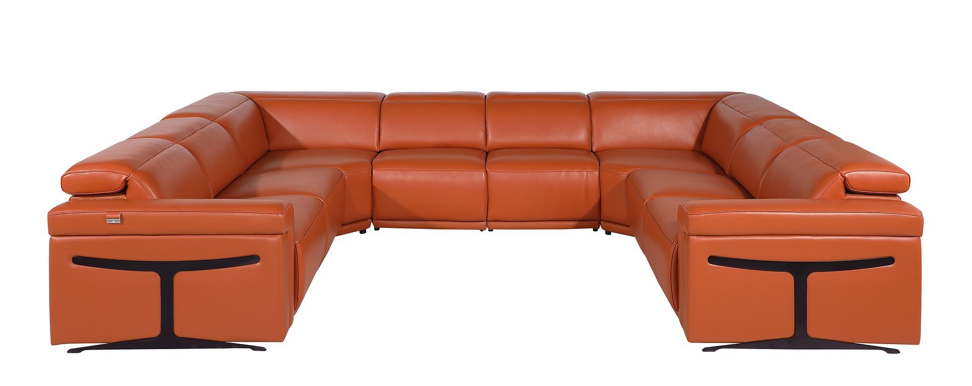 1126 - 8-Piece U-Shaped Sectional Sofa In With 4 Power Recliners & Power Headrests