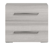 Mia - Nightstand With Handles - White / Gray / Silver