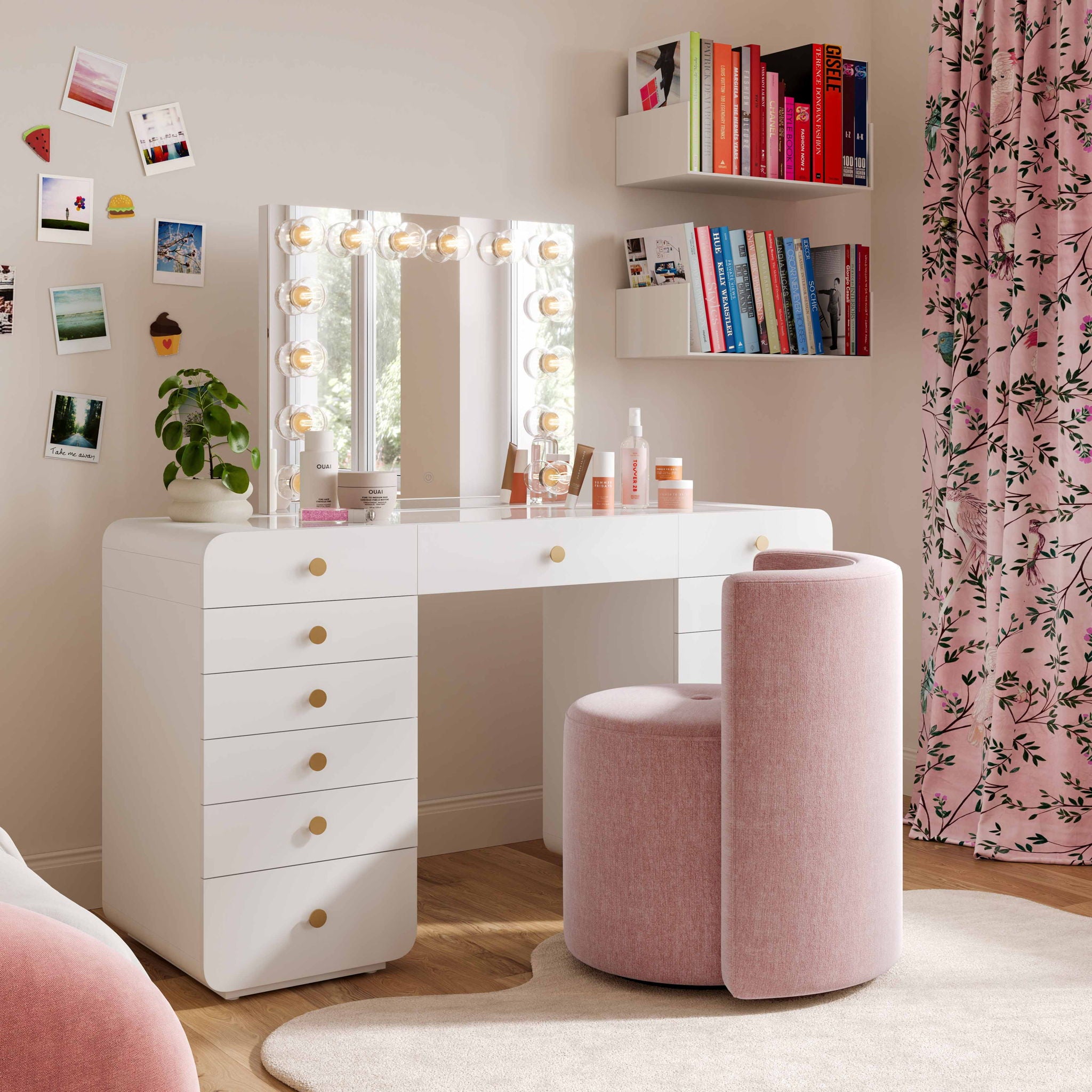 Alyssa Chenille Rolling Desk Chair - Thumbnail 3