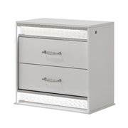 Glam - 2 Drawer Nightstand With LED Lighting - White