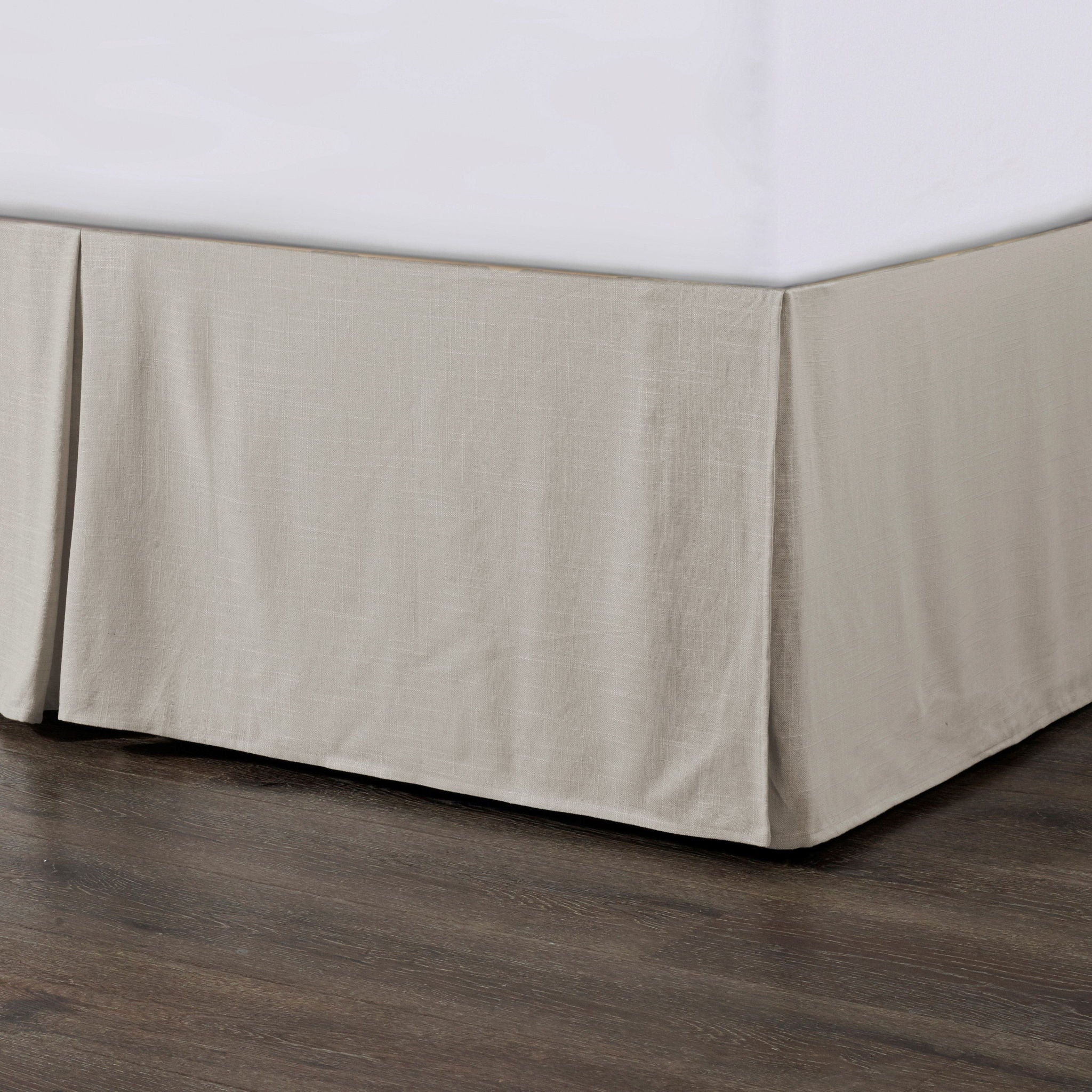Hera - King Washed Linen Tailored Bed Skirt - Light Tan