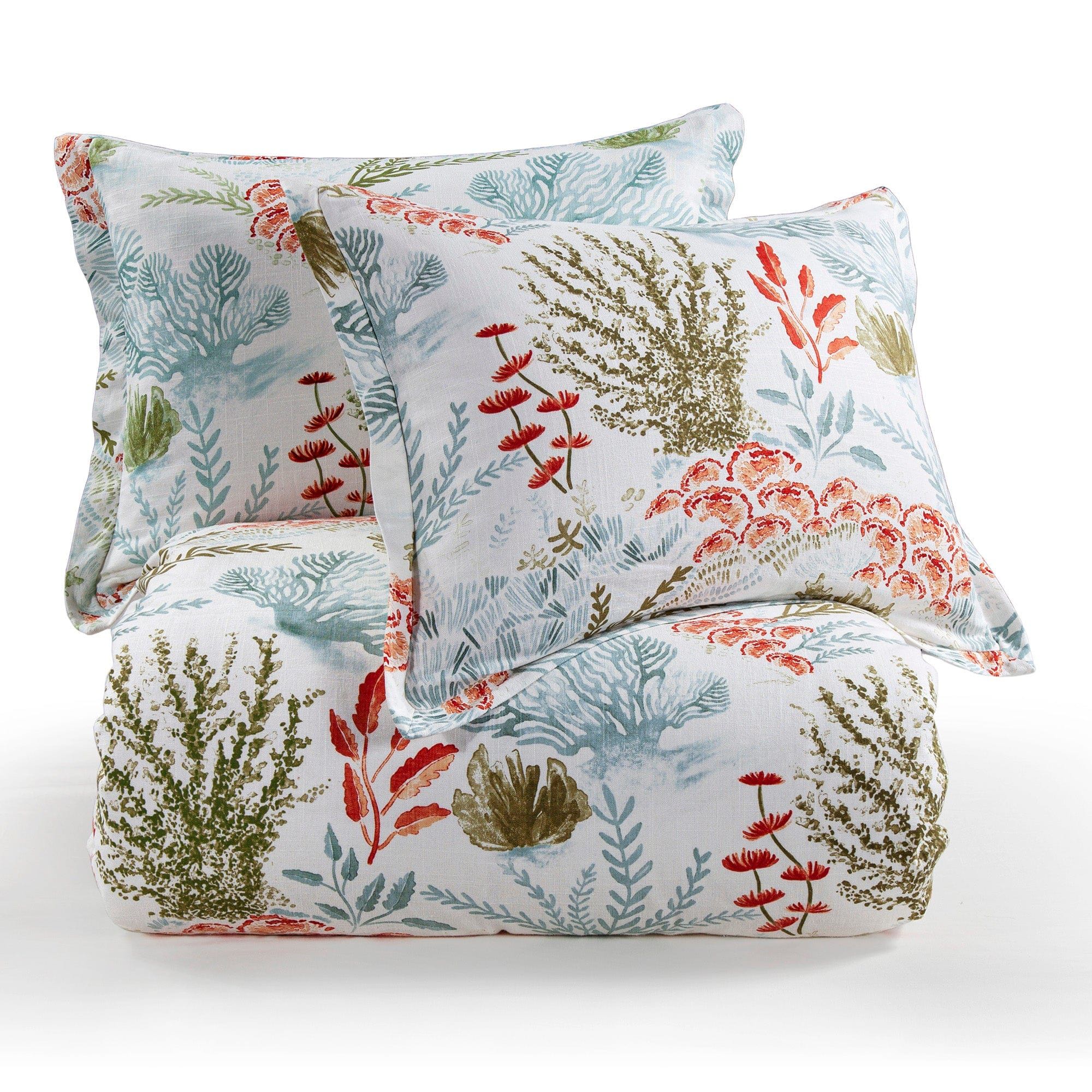 Oceania - King Duvet Cover Set (Set of 3) - Coral