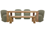 Crossings - Downtown Rectangular Dining Table With 4 Upholstered Chairs - Amber