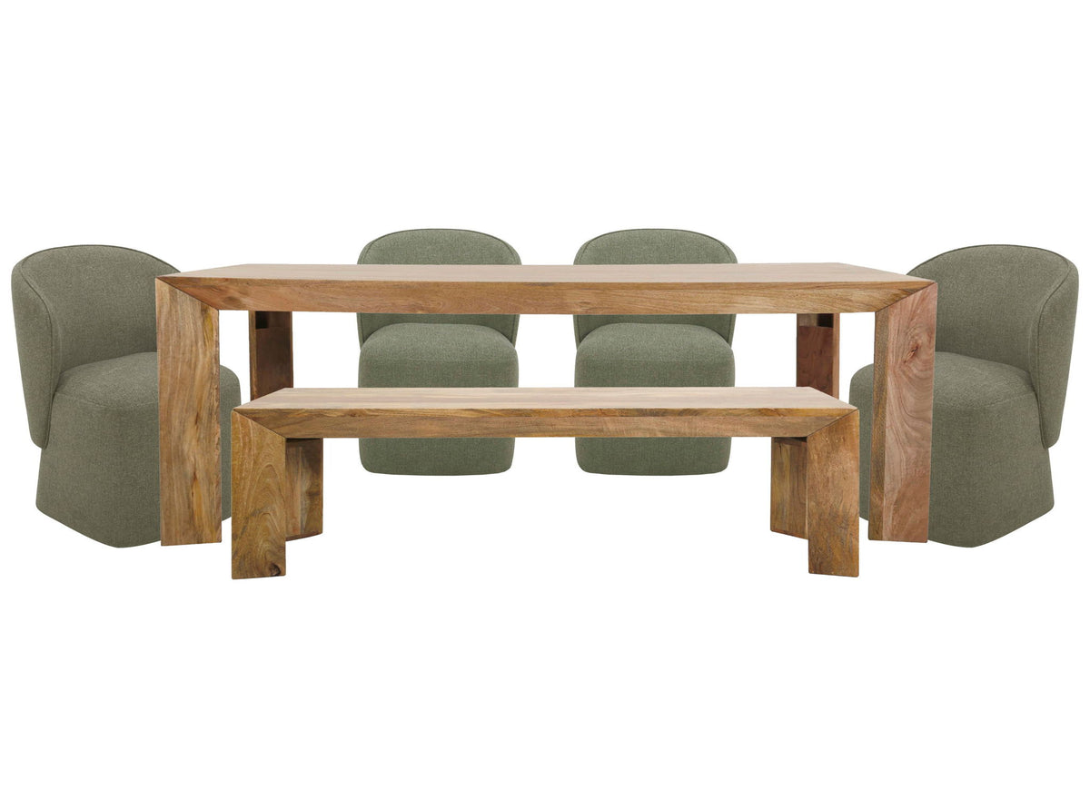 Crossings - Downtown Rectangular Dining Table With 4 Upholstered Chairs - Amber