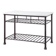 Freyja - Kitchen Island - White Cultured Marble Top & Gray