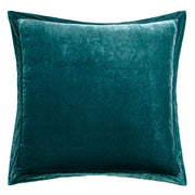 Stella - Faux Silk Velvet Flanged Euro Sham - Teal