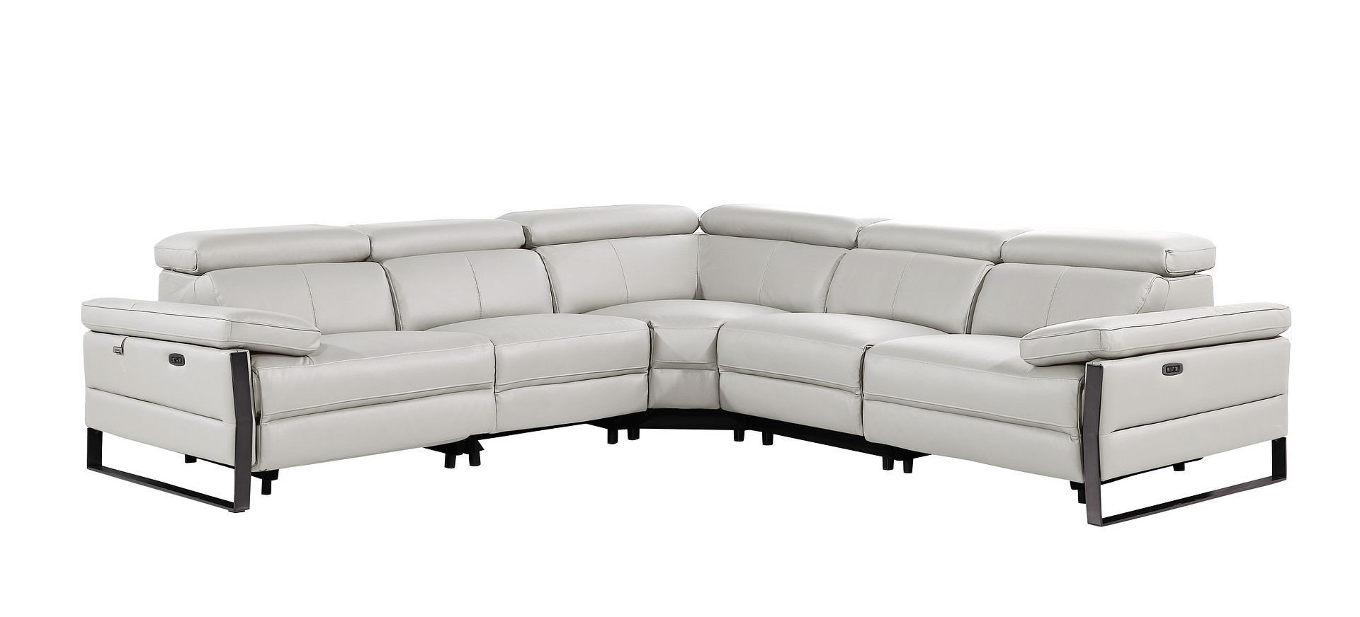 1246 - 5-Piece L-Shaped Modular Power Reclining Sectional With Power Headrests
