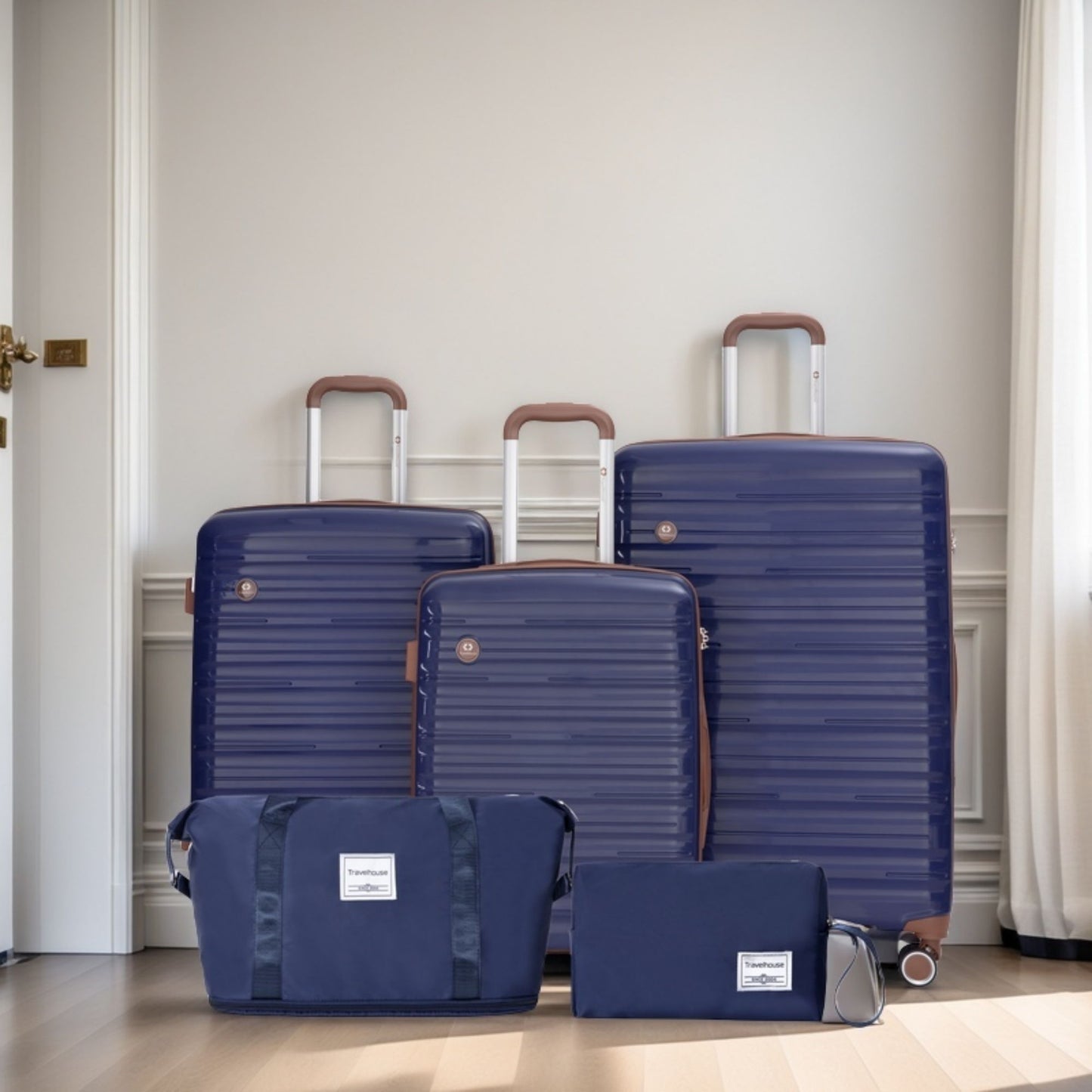 5 Piece Set Hardshell Carry On Luggage Set With Tsa Lock