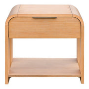 1 Drawer Waterfall Nightstand With Mid Century Design - Natural