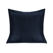 Luna - Single Flanged Washed Linen Pillow - Navy