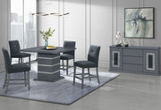 Monaco - 7 Piece Dining Room Set (Bar Table And 6 Bar Stools) - Dark Gray