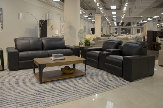 Ferrara - Power Adjustable Headrest Power Reclining Console Loveseat With USB / USB-C & Power Zero Gravity - Black