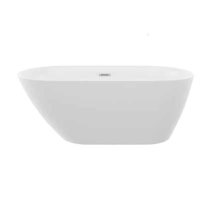 Glossy Freestanding Bathtub With Pop Up Drain
