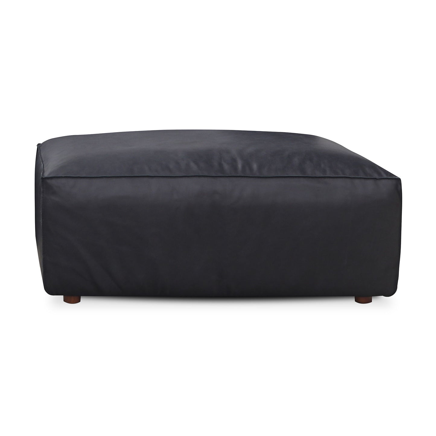 Form - Leather Ottoman - Vantage Black