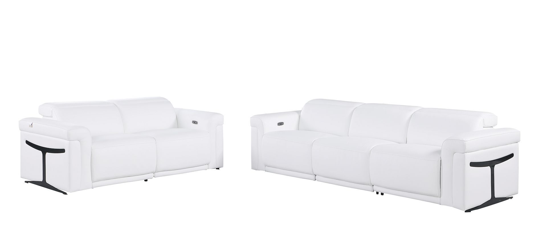 1126 - 5-Piece Modular Power Reclining Sofa And Loveseat Set In With 4 Power Recliners & Power Headrests