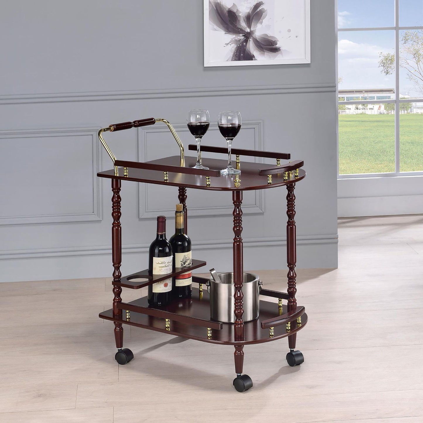 2 Shelf Serving Cart - Brown