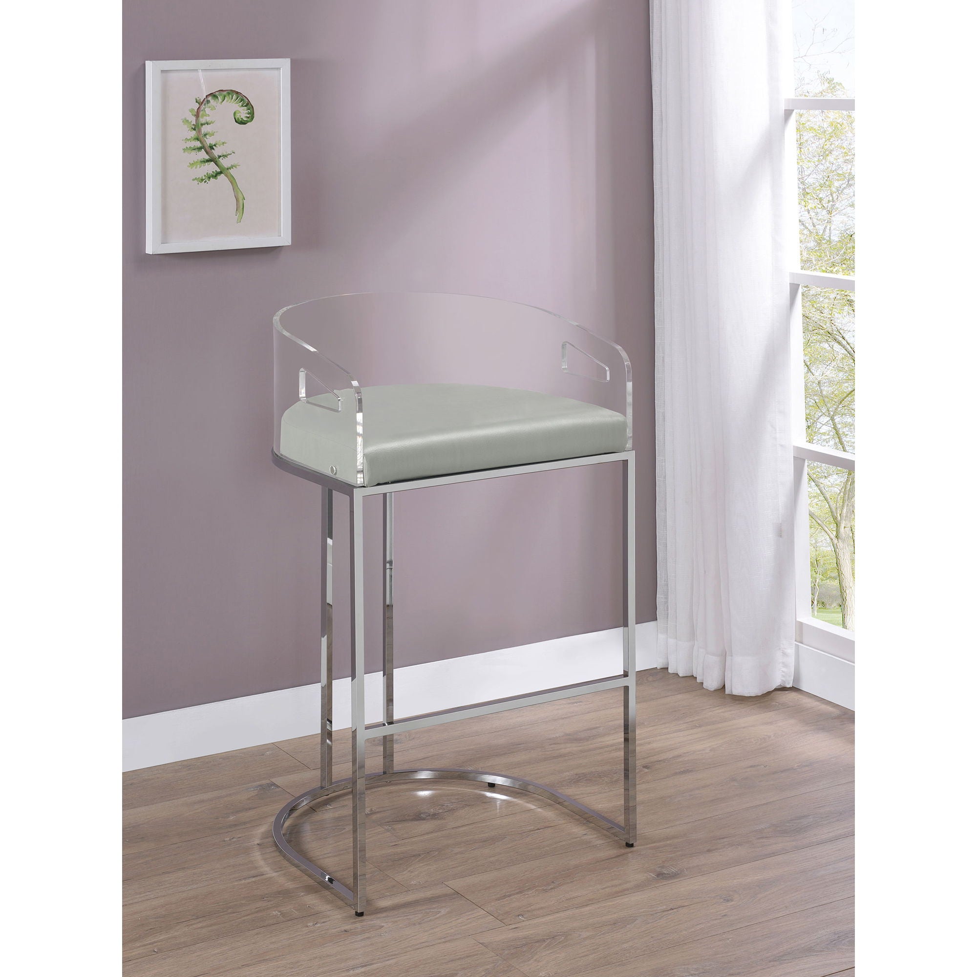 Mello - Upholstered Bar Chair (Set of 2) - Gray