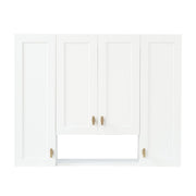 30" Bathroom Cabinet With 5 Adjustable Shelves, Wall Mounted Medicine Cabinet - White