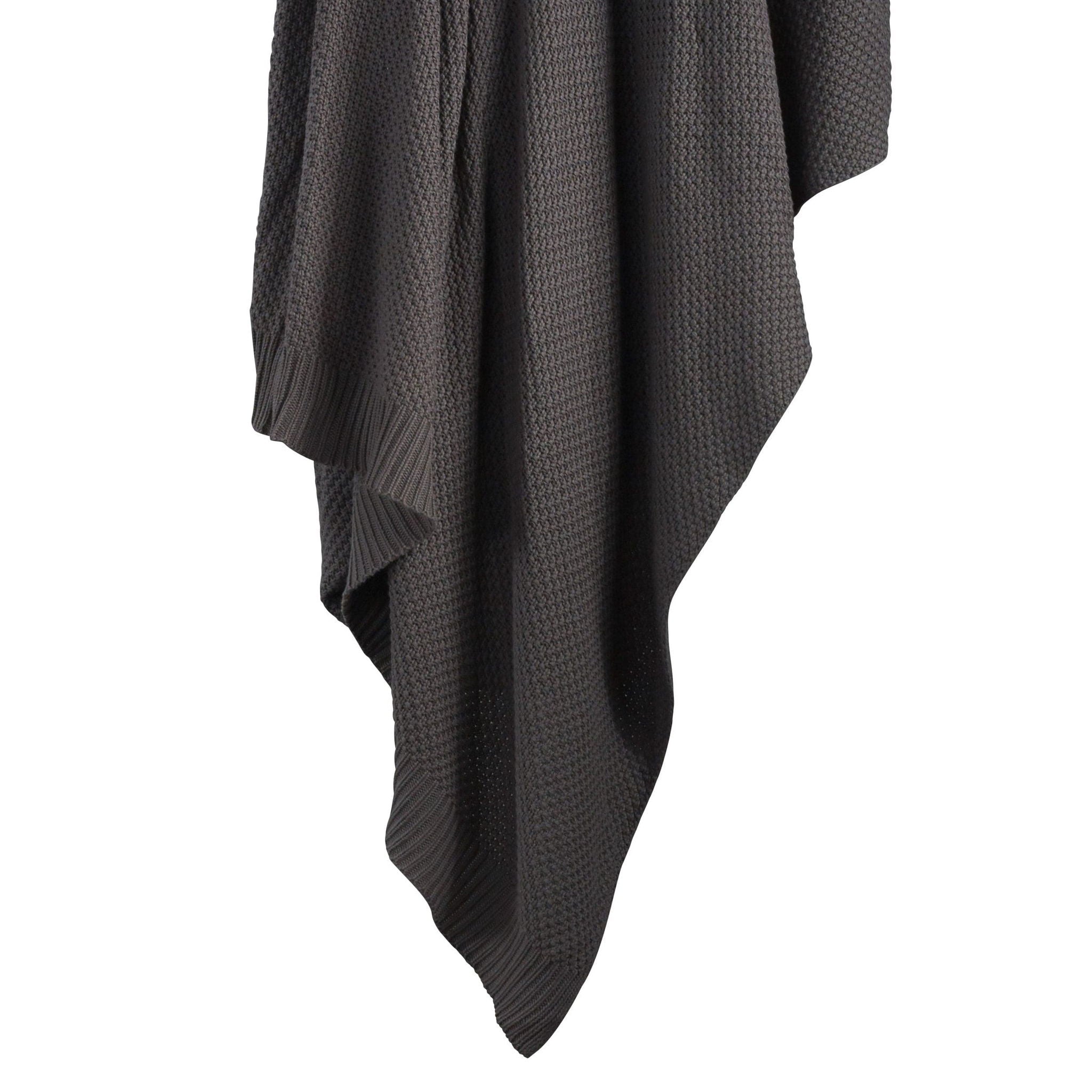 Cotton Knit - Full/Queen Blanket - Slate