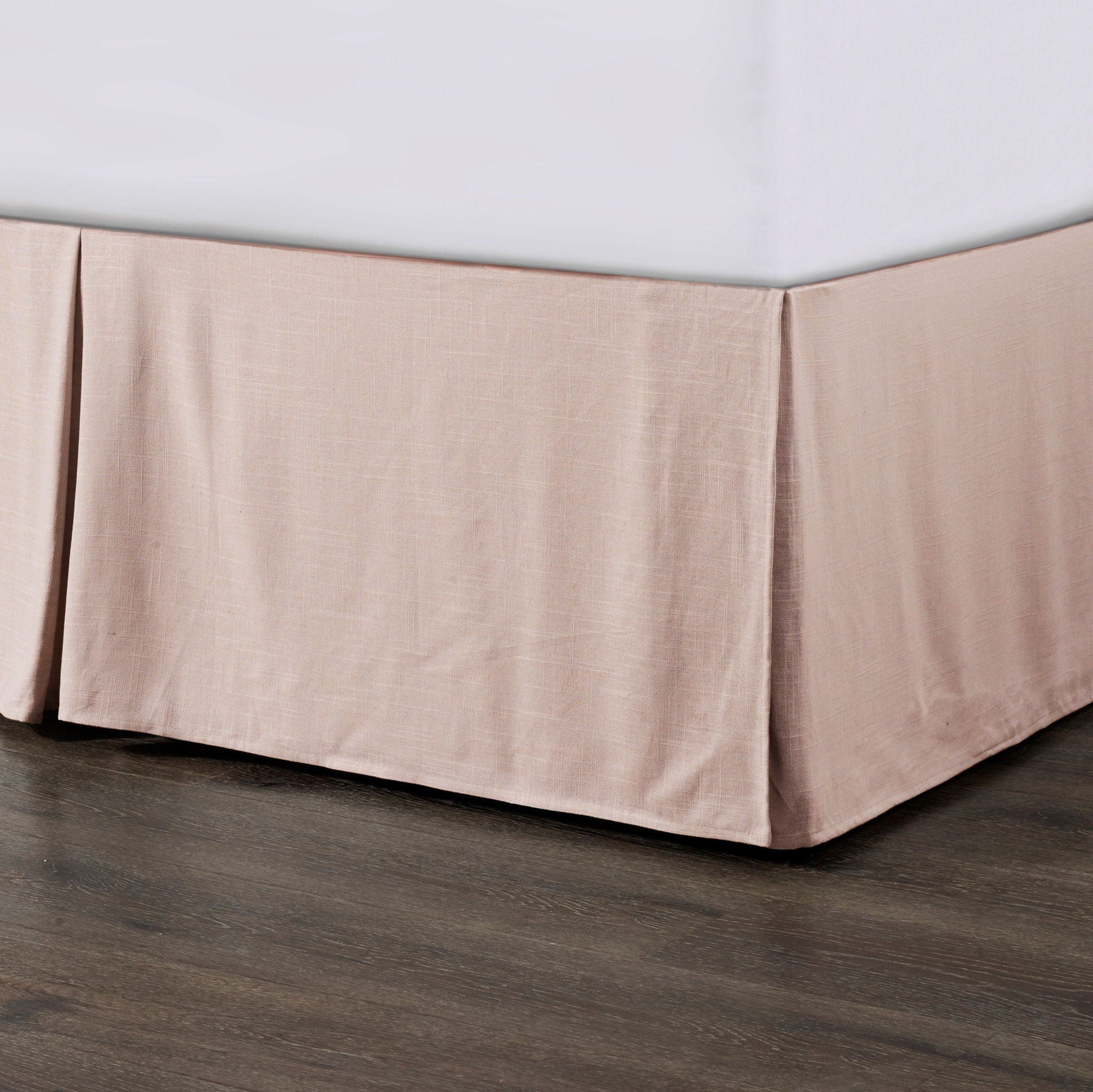 Hera - Queen Washed Linen Tailored Bed Skirt - Blush