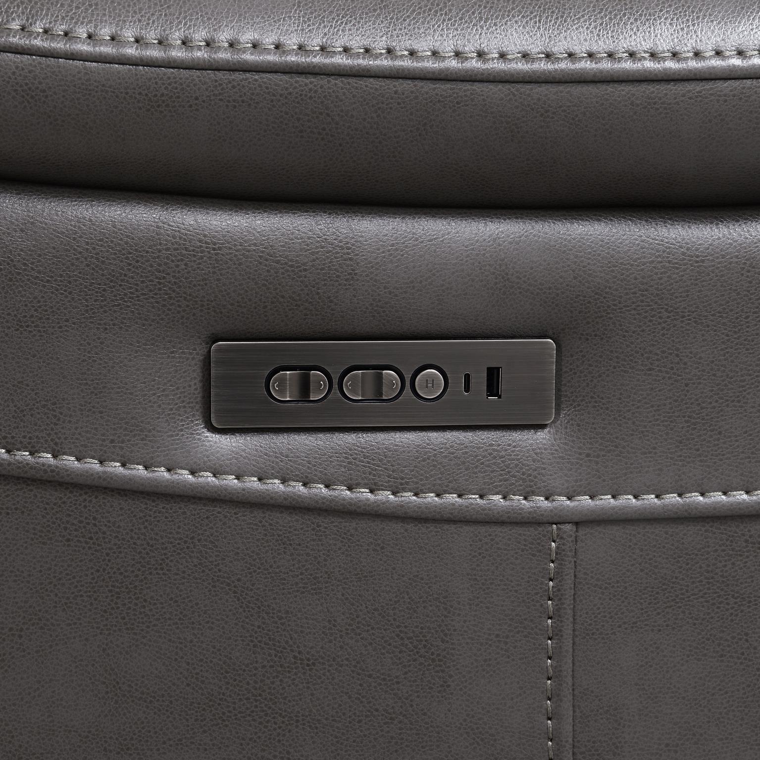 U108 - Gel Leather Reclining Chair - Gray