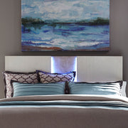Mirage - King Travertine Panel Headboard - Wirebrushed White