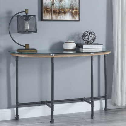 Brantley - Sofa Table - Clear Glass & Sandy Gray