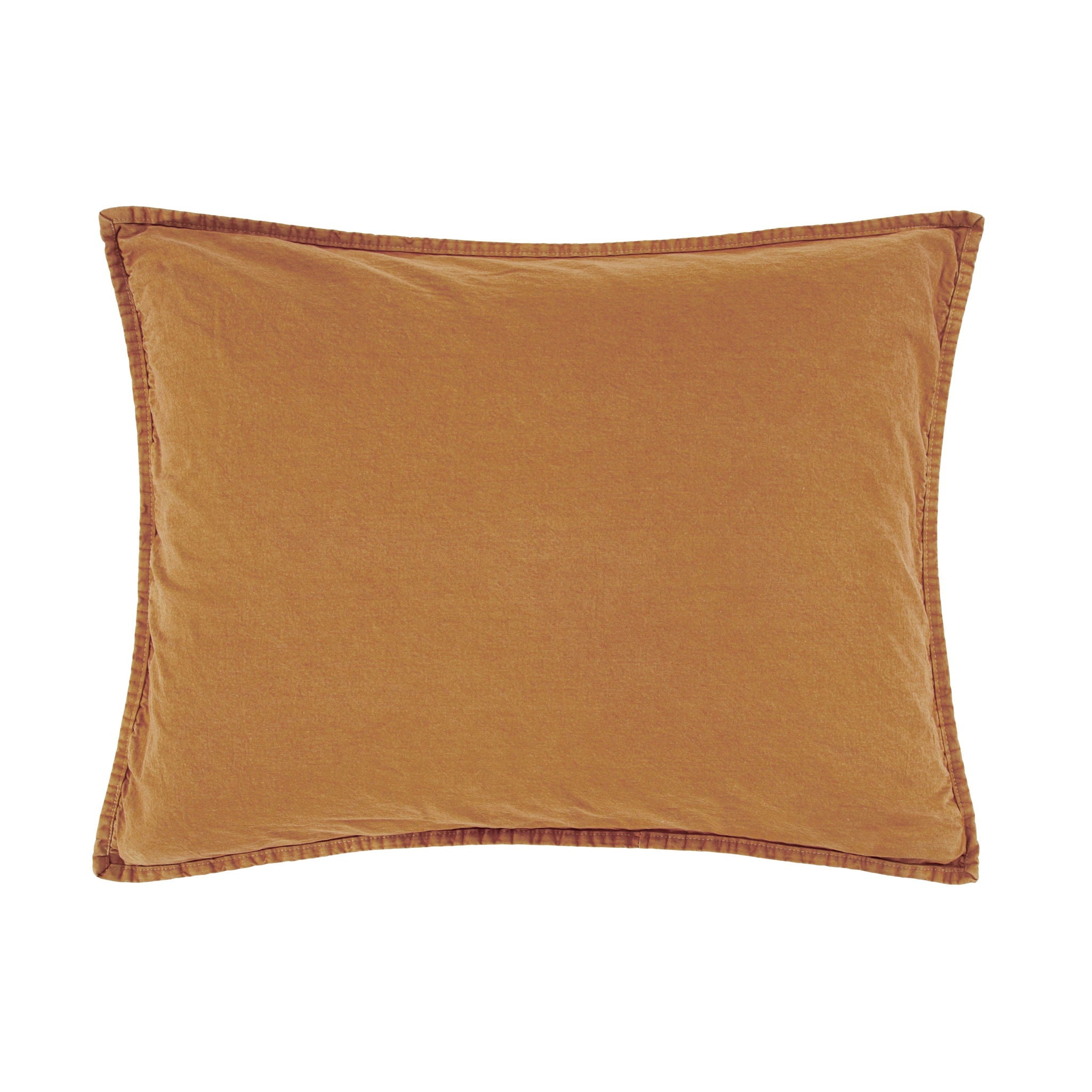 Cotton Canvas - 21" x 34" Stonewashed Pillow Sham - Terracotta