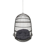 Rustic Hanging Basket Chair With Cushion