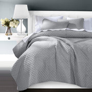 Anna - King Diamond Quilted Coverlet Set (Set of 3) - Gray