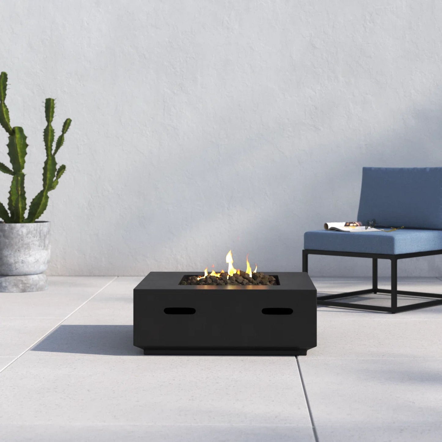 Reinforced - Propane & Gas Fire Pit Table - Charcoal