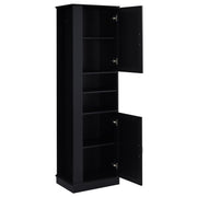 Tall Freestanding Bathroom Storage Cabinet With Adjustable Shelves And Side Hooks Board, Rectangle Design