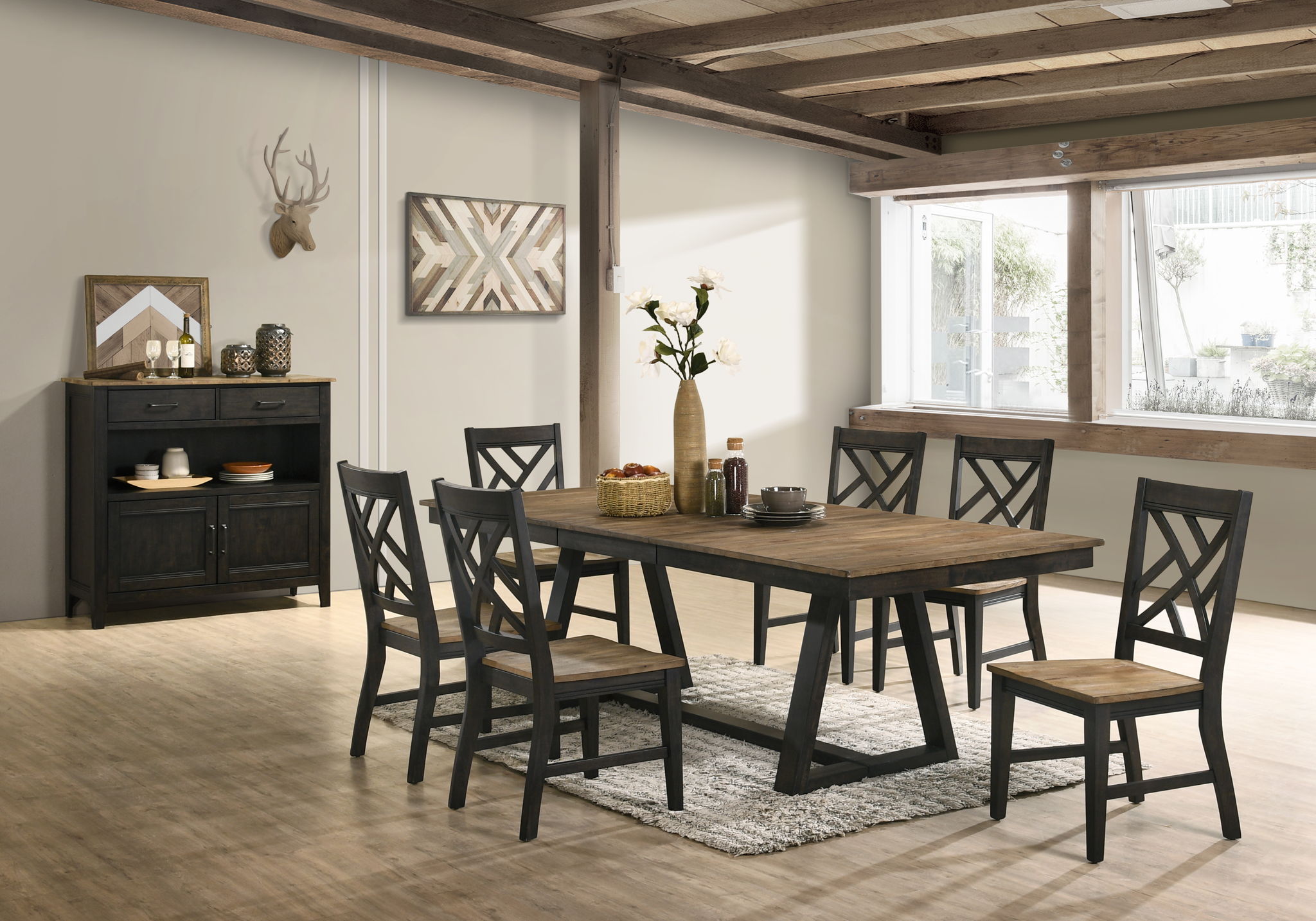Harper - Lattice Chair - Brushed Brown / Pecan