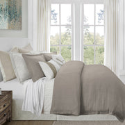 Hera - King Washed Linen Flange Comforter Set (Set of 3) - Taupe