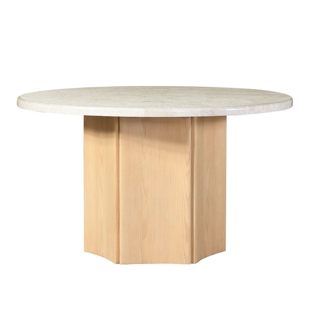 Adalynn Round Dining Table With Marble Top