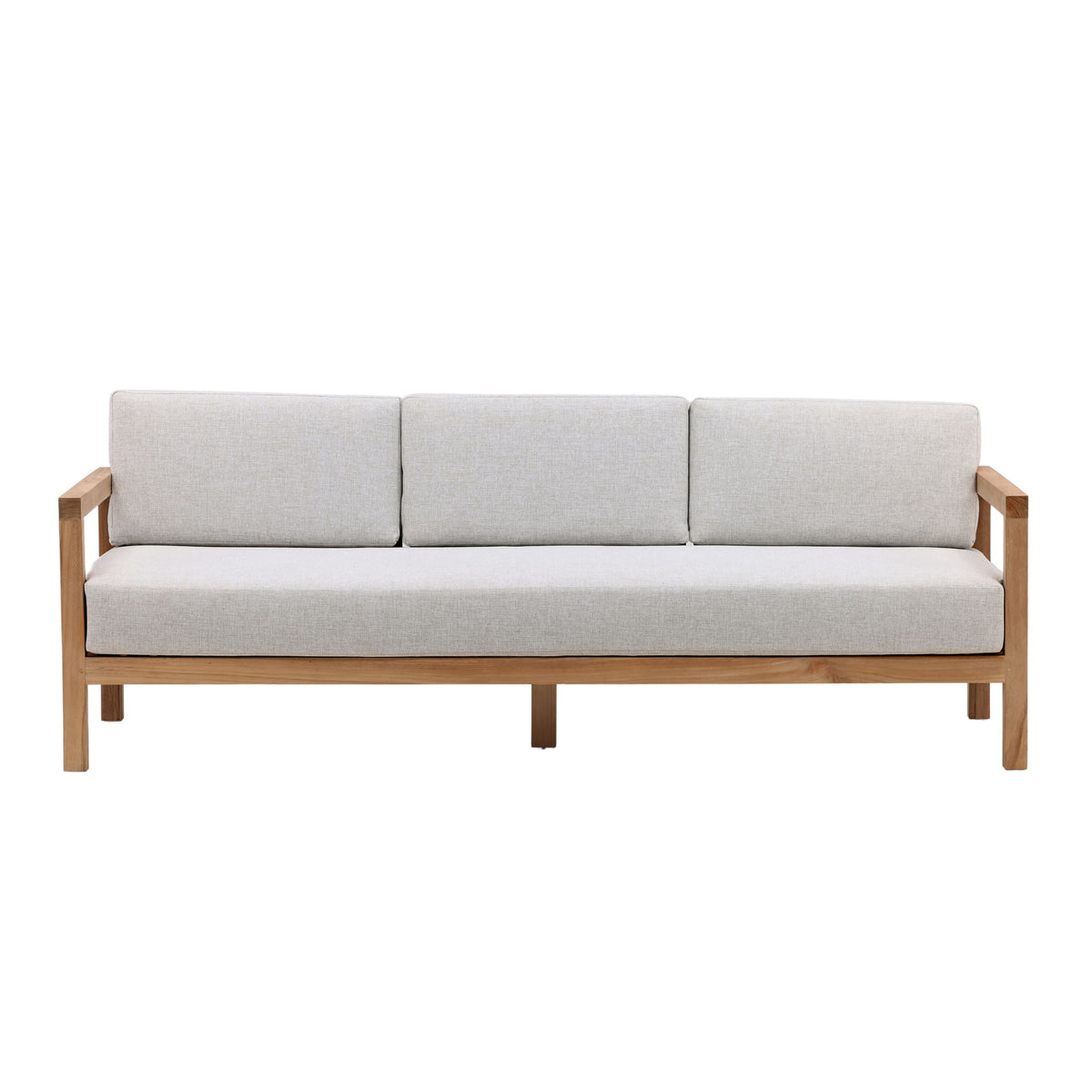 Boe - Outdoor Sofa - Light Gray And Natural Teak