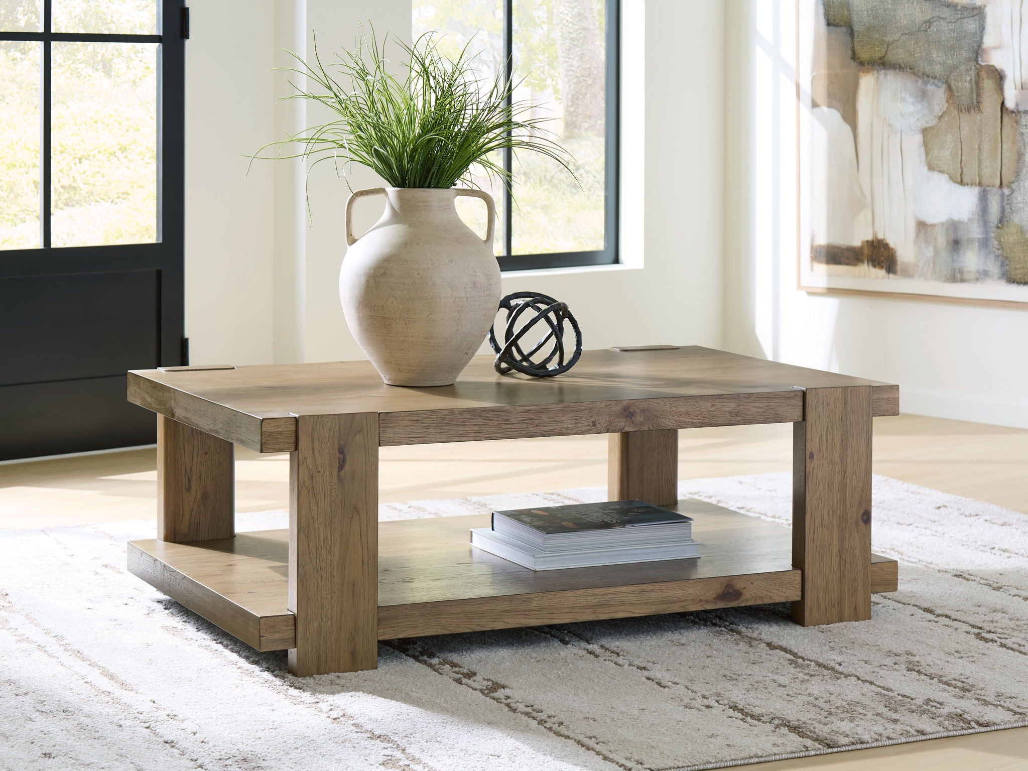 Flangren - Rectangular Cocktail Table - Light Brown
